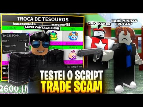 TESTEI O  "Script Trade Scam" no BLOX FRUITS e fui banido?! script blox fruits para celular e pc.
